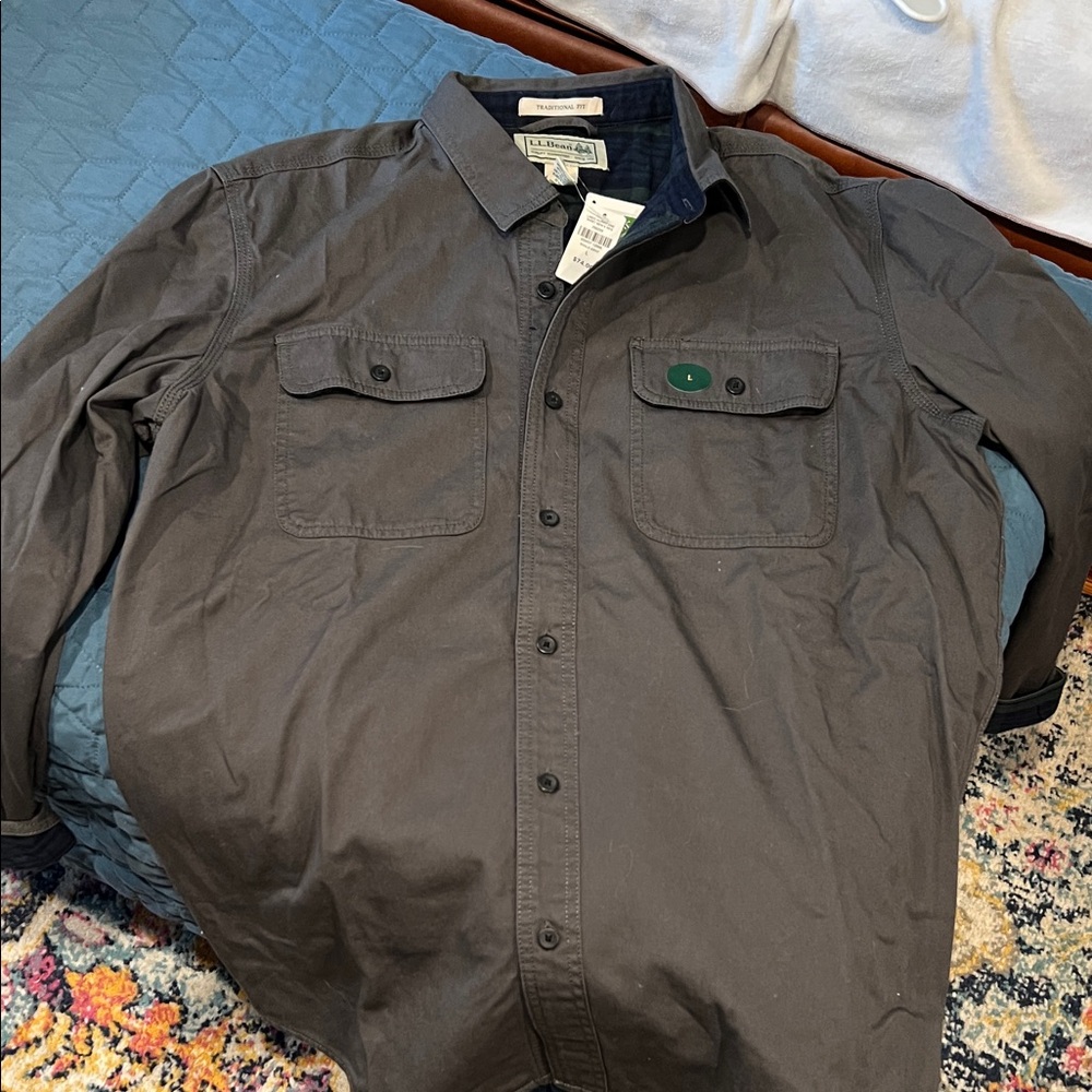 L.L. Bean Shale Gray Lined Shirt